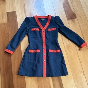 Anthropologie Maeve Black and Red V-Neck Top